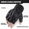 image:imageWTACTFUL Fingerless Tactical Gloves Men Women Breathable Reinforced PalmBlack  Fingerless