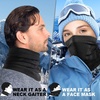 image:imageWTACTFUL Winter Neck Warmer Face Mask Windproof Breathable AntiFogAll Black  Green