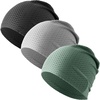 image:imageWTACTFUL 3Pack Lightweight Cooling Skull Cap for Men amp Women SummerBlackgraygreen