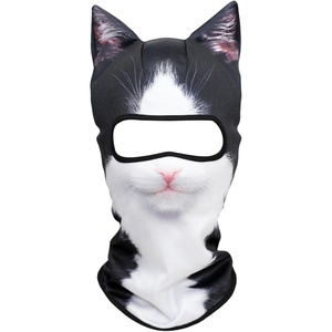image:imageWTACTFUL 3D Animal Ears Balaclava Breathable Face Mask for Halloween British Bicolor Cat Meb18