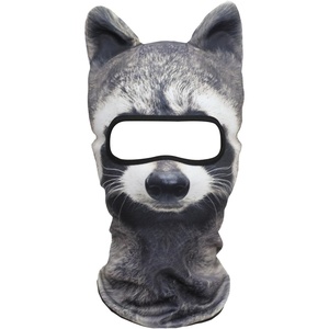 image:imageWTACTFUL 3D Animal Ears Balaclava Breathable Face Mask for HalloweenRacoon Meb16