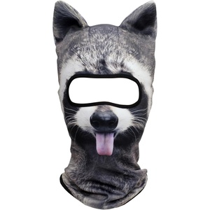 image:imageWTACTFUL 3D Animal Ears Balaclava Breathable Face Mask for HalloweenRacoon Meb17