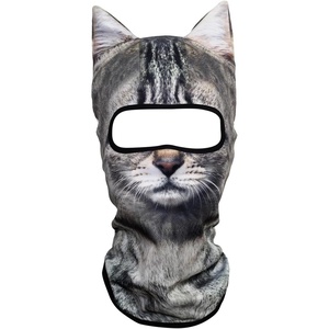 image:imageWTACTFUL 3D Animal Ears Balaclava Breathable Face Mask for HalloweenSilver Tabby American Shorthair Meb21