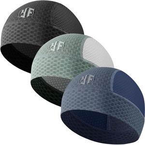 image:imageWTACTFUL 3Pack Breathable Mesh Skull Cap Helmet Liner for Men Women SummerBlackgreenblue