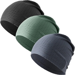 image:imageWTACTFUL 3Pack Lightweight Cooling Skull Cap for Men amp Women Summer Blackbluegreen