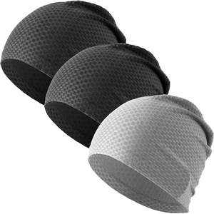image:imageWTACTFUL 3Pack Lightweight Cooling Skull Cap for Men amp Women SummerBlackblackgray