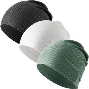 image:imageWTACTFUL 3Pack Lightweight Cooling Skull Cap for Men amp Women SummerBlackwhitegreen