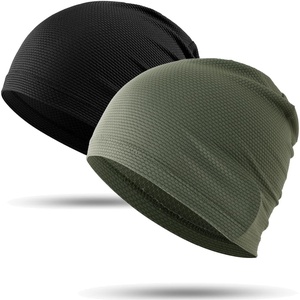 image:imageWTACTFUL Cooling Breathable Skull Cap Men Women Sweat Wicking 124 PackBlack  Deep Green