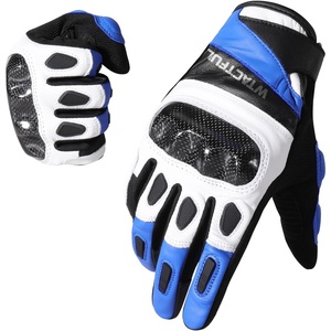 image:imageWTACTFUL Goatskin Carbon Motorcycle Gloves Touchscreen Men WomenBlue