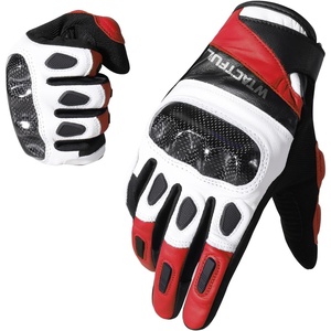 image:imageWTACTFUL Goatskin Carbon Motorcycle Gloves Touchscreen Men WomenRed