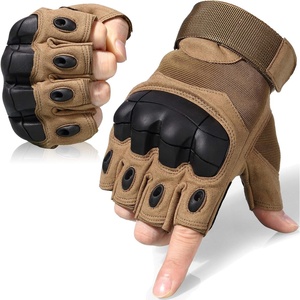 image:imageWTACTFUL Tactical Fingerless Gloves Men Women Breathable AntiSlipBrown