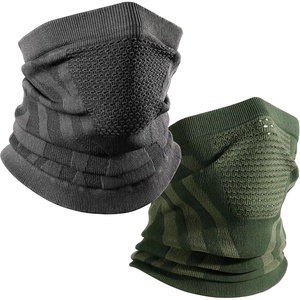 image:imageWTACTFUL Winter Neck Warmer Face Mask Windproof Breathable AntiFogAll Black  Green